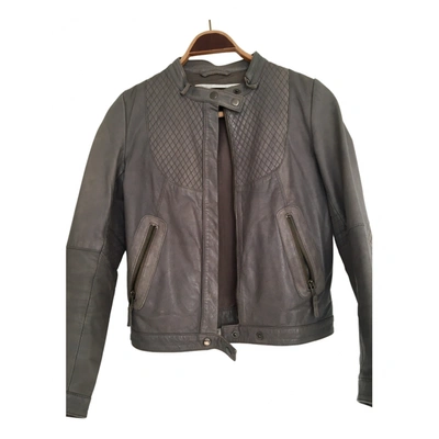 Pre-owned Custommade Leather Jacket In Grey