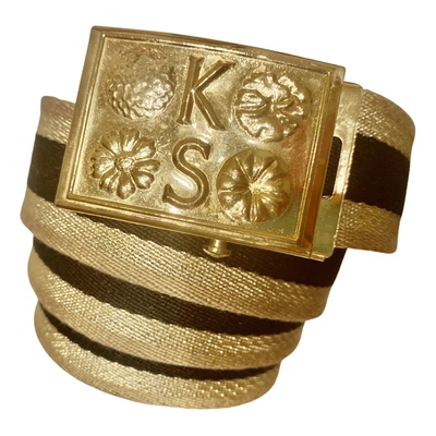 Pre-owned Kate Spade Saturday Cloth Belt In Gold
