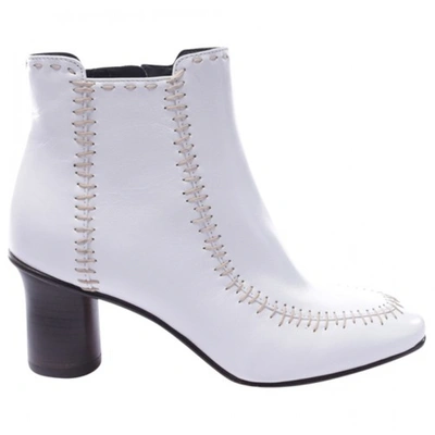 Pre-owned Jw Anderson Leather Ankle Boots In White