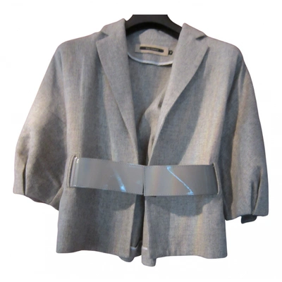 Pre-owned Tara Jarmon Wool Short Vest In Grey