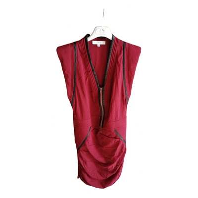 Pre-owned Iro Silk Mid-length Dress In Burgundy