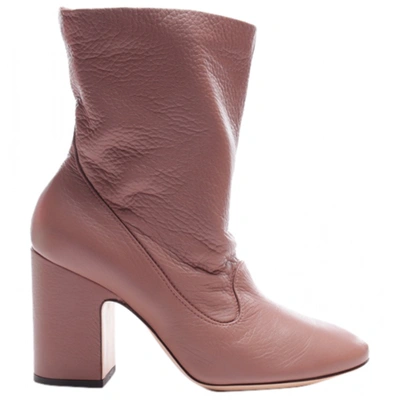 Pre-owned Agl Attilio Giusti Leombruni Leather Ankle Boots In Pink