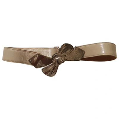 Pre-owned Anna Molinari Leather Belt In Beige