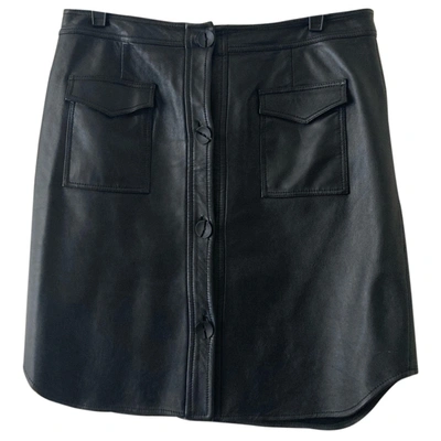 Pre-owned Opening Ceremony Leather Mid-length Skirt In Black