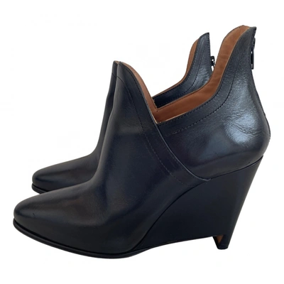 Pre-owned Maison Margiela Leather Ankle Boots In Black