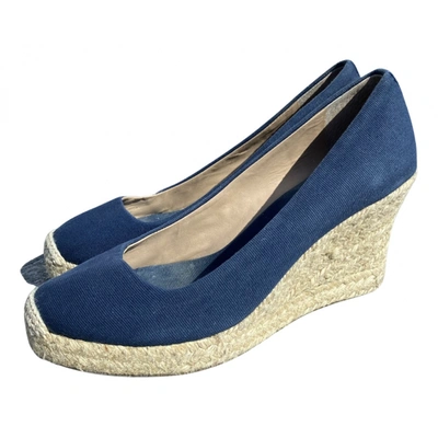 Pre-owned Juicy Couture Leather Espadrilles In Navy