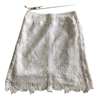 Pre-owned Chanel Mid-length Skirt In White