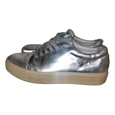 Pre-owned Acne Studios Patent Leather Trainers In Silver