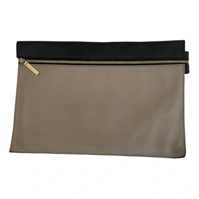 Pre-owned Victoria Beckham Leather Clutch Bag In Black