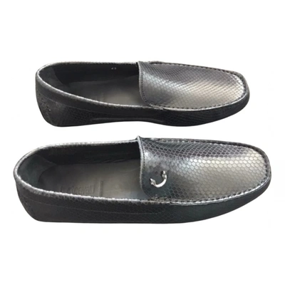 Pre-owned Just Cavalli Leather Flats In Black
