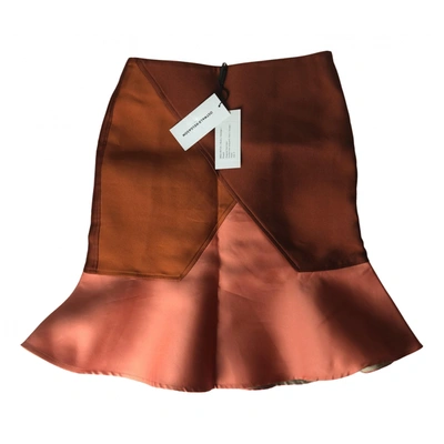 Pre-owned Ostwald Helgason Mid-length Skirt In Orange