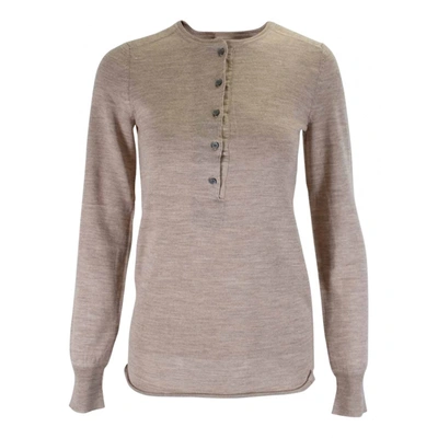 Pre-owned By Malene Birger Wool Jersey Top In Brown