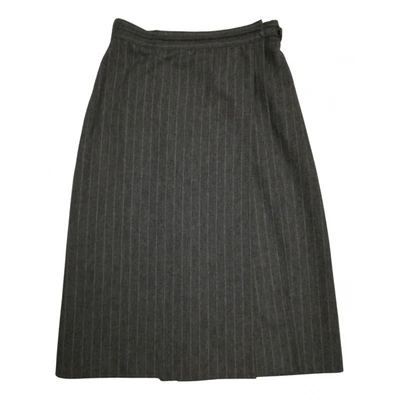 Pre-owned Les Copains Wool Mid-length Skirt In Grey
