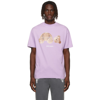 Palm Angels Mens Lilac Brown Bear-print Crewneck Cotton-jersey T-shirt Xl In Purple
