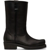 OUR LEGACY LEATHER FLAT TOE BIKER BOOTS