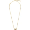 Valentino Garavani Vlogo Signature Crystal-embellished Necklace In Gold