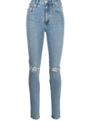 Nobody Denim Cult High-rise Skinny Jeans In Blau