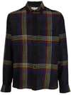 Saint Laurent Men's Checked Wool Shirt In Schwarz