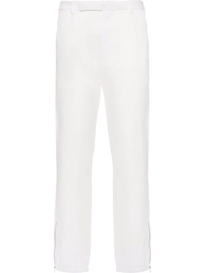 Prada Re-nylon Straight-leg Trousers In Weiss