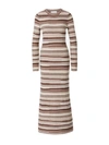 CHLOÉ CHLOÉ STRIPED FITTED KNIT MAXI DRESS