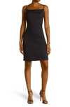 Velvet Torch Drape Neck Slip Dress In Black