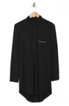 Nordstrom Rack Tranquility Button Front Nightshirt In Black
