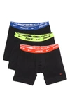 Nike Dri-fit Everyday Assorted 3-pack Performance Boxer Briefs In Black/ Volt Wb/ T