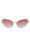 Chloé ́ Rosie 60mm Gradient Cat Eye Sunglasses In Gradient Coral/ Gold