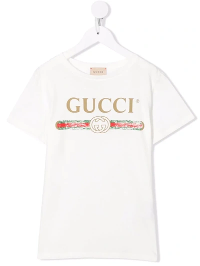 Gucci Kids' Logo-print Cotton T-shirt In Animal Print