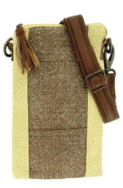 Vintage Addiction Two-tone Crossbody Bag In Chocolate/daffodil