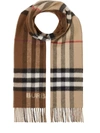 Burberry Two-tone Checked Cashmere Scarf In Beige