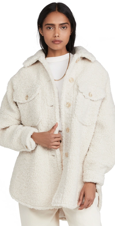 A.l.c Cambrie Faux-shearling Shirt-jacket In Cream