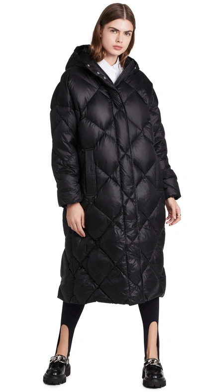 Stand Studio Farrah Diamond-quilted Coat In Black