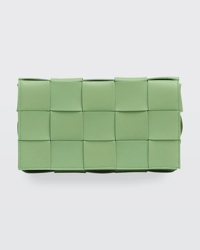 Bottega Veneta The Cassette Intrecciato Crossbody Bag In Pistachio