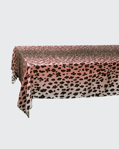 L'objet Leopard Sateen Tablecloth, Medium, 70" X 90"