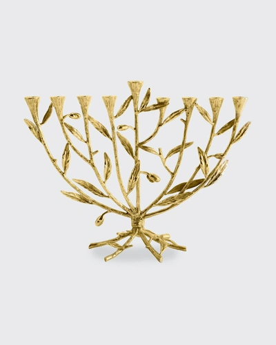 Michael Aram Olive Branch Menorah In Gold