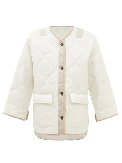 The Frankie Shop Teddy Oversized Quilted Shell Coat In White