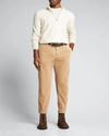 Brunello Cucinelli Men's Cashmere Quarter Zip Sweater In Ivory