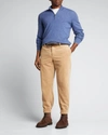 Brunello Cucinelli Men's Cashmere 1/4-zip Sweater In Denim