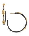 Armenta 18k & Midnight Diamond Scrolls Hoop Earrings