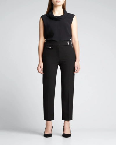 Veronica Beard Renzo Straight-leg Trousers In Black Gold