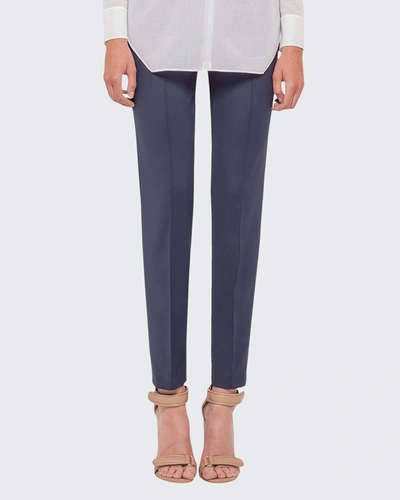 Akris Melissa Silk Marocain Pants In Blue