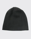 Portolano 4-ply Cashmere Slouch Beanie Hat In Black