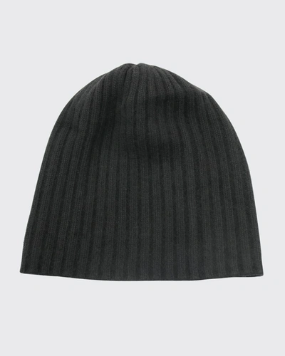 Portolano 4-ply Cashmere Slouch Beanie Hat In Black