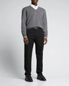 Bergdorf Goodman Men's Classic 12gg Cashmere V-neck Sweater In Gray Medium