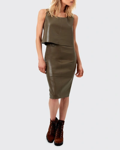 As By Df Port Elizabeth Faux-leather Pencil Skirt In Black