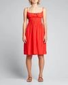 Ciao Lucia Gabriella Sleeveless Smocked Dress In Chili