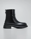 Valentino Garavani Roman Stud Leather Boots In Black
