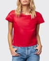 As By Df New Guard Recycled Leather Tee In Coco Red