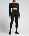 Adidas By Stella Mccartney Logo-detail Long-sleeve Top In Black